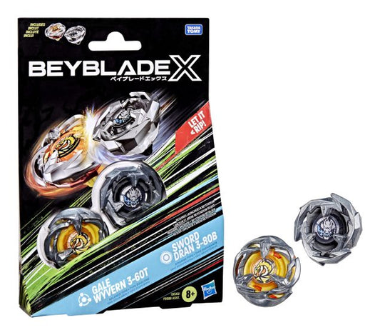 Beyblade X: Gale Wyvern 3-60T & Sword Dran 3-80B Dual Pack Set