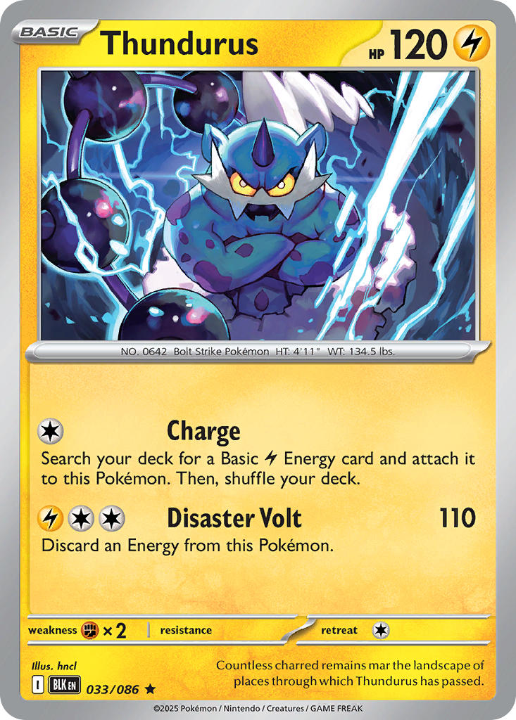 (033/086) Pokemon TCG Black Bolt Single: Thundurus Reverse Holo Rare