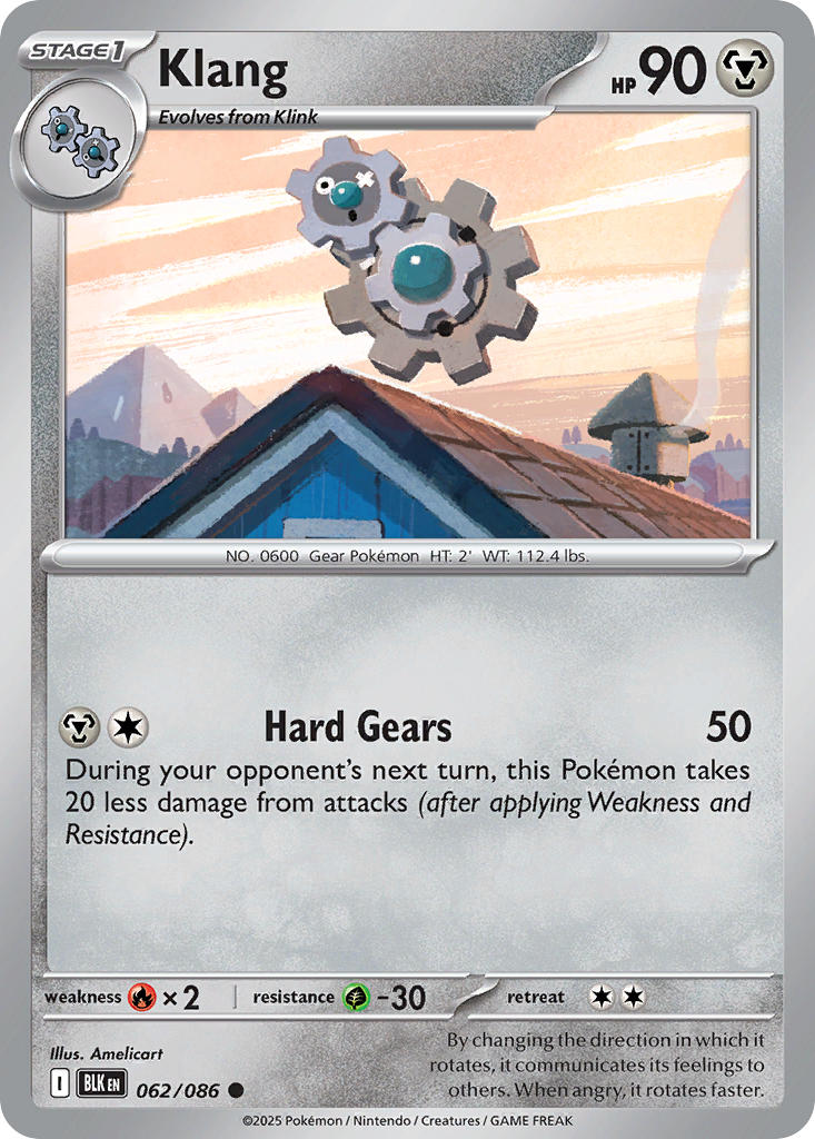 (062/086) Pokemon TCG Black Bolt: Additionals Single: Klang Common Master Ball Holo