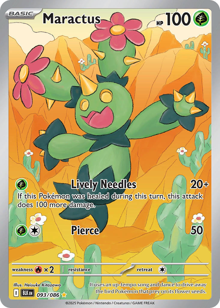 (093/086) Pokemon TCG Black Bolt Single: Maractus Illustration Rare