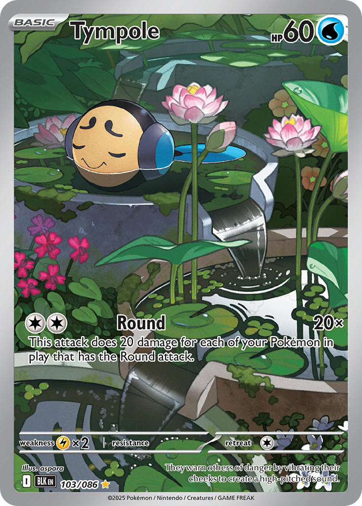 (103/086) Pokemon TCG Black Bolt Single: Tympole Illustration Rare