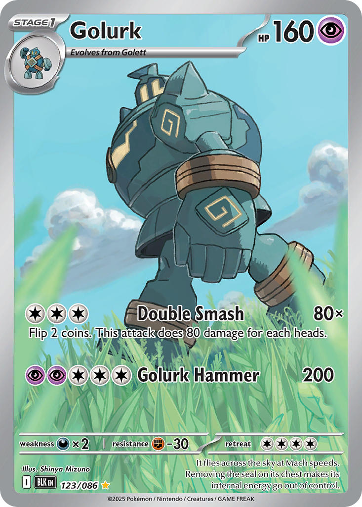 (123/086) Pokemon TCG Black Bolt Single: Golurk Illustration Rare