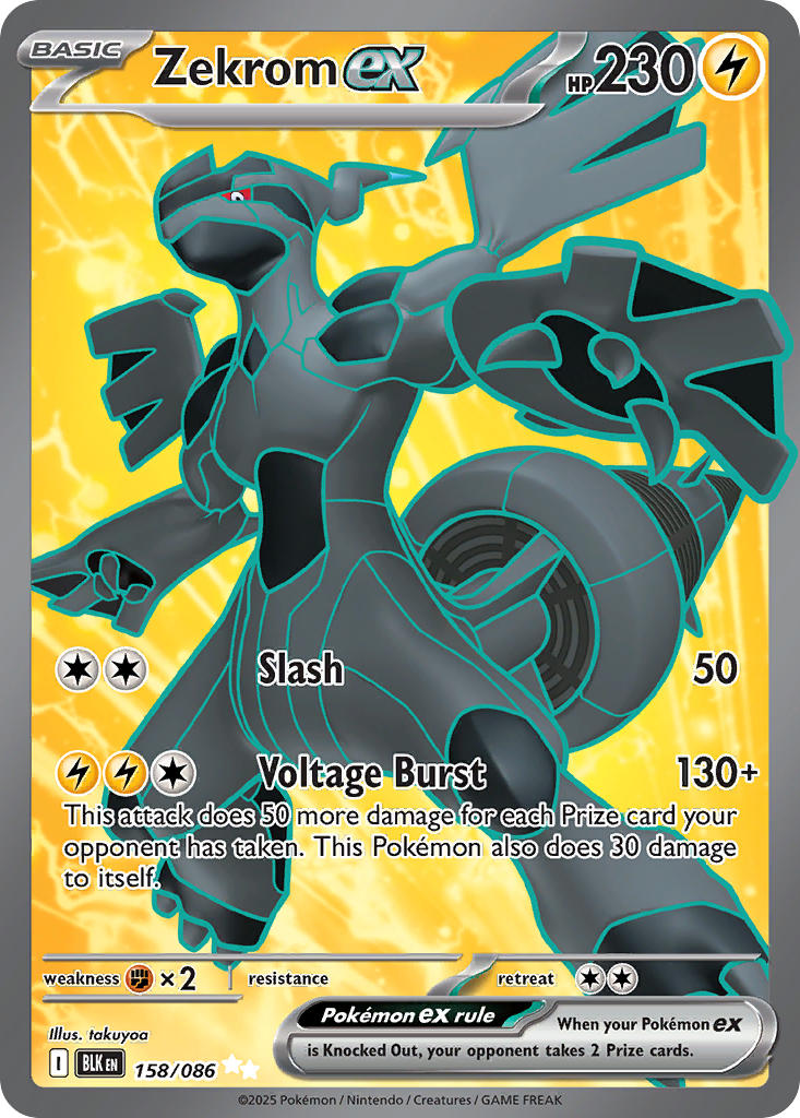 (158/086) Pokemon TCG Black Bolt Single: Zekrom ex Ultra Rare