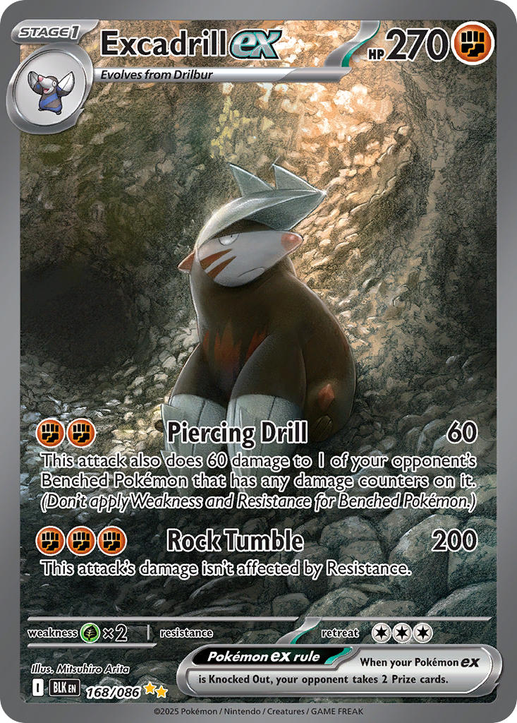 (168/086) Pokemon TCG Black Bolt Single: Excadrill ex Special Illustration Rare