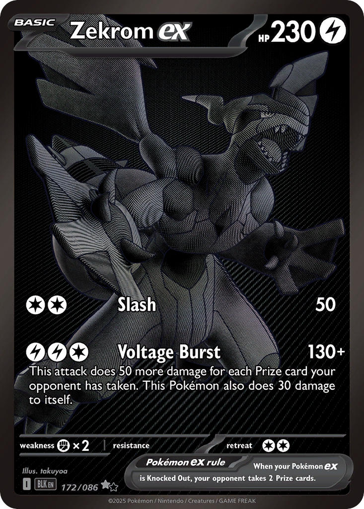 (172/086) Pokemon TCG Black Bolt Single: Zekrom ex Secret Rare