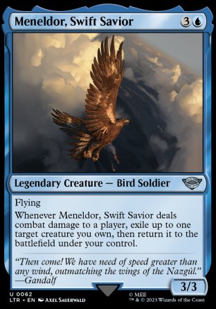(062) Magic The Gathering The Lord of the Rings: Tales of Middle-earth Single: Meneldor, Swift Savior Uncommon