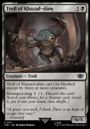(111) Magic The Gathering The Lord of the Rings: Tales of Middle-earth Single: Troll of Khazad-d������m  Common