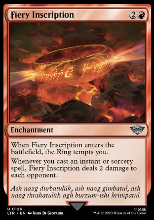 (126) Magic The Gathering The Lord of the Rings: Tales of Middle-earth Single: Fiery Inscription  Uncommon