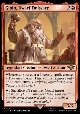 (132) Magic The Gathering The Lord of the Rings: Tales of Middle-earth Single: Gl������in, Dwarf Emissary Rare