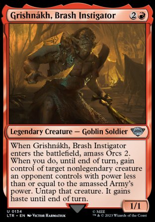 (134) Magic The Gathering The Lord of the Rings: Tales of Middle-earth Single: Grishn������kh, Brash Instigator  Uncommon
