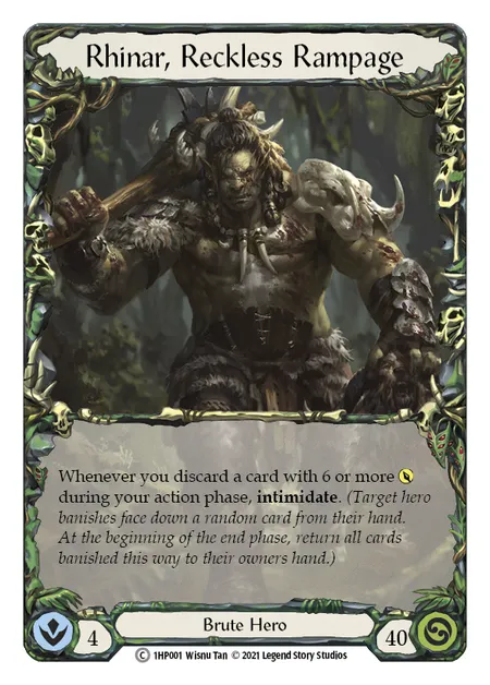 (1HP001) Flesh & Blood TCG History Pack 1 Single: Rhinar, Reckless Rampage (Regular) Common