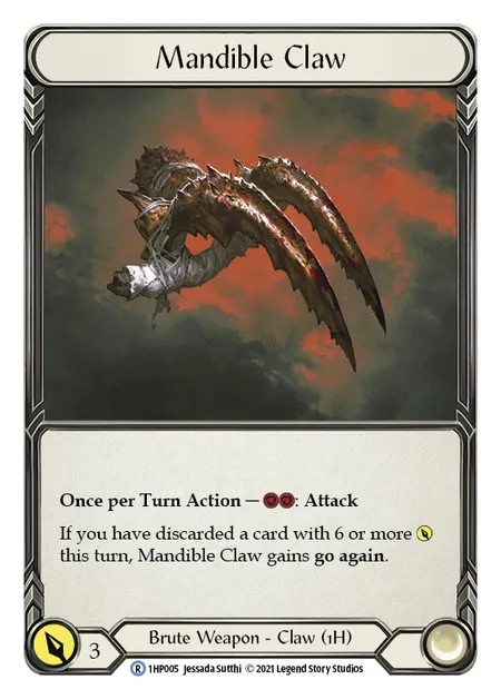 (1HP005) Flesh & Blood TCG History Pack 1 Single: Mandible Claw (Regular) Rare