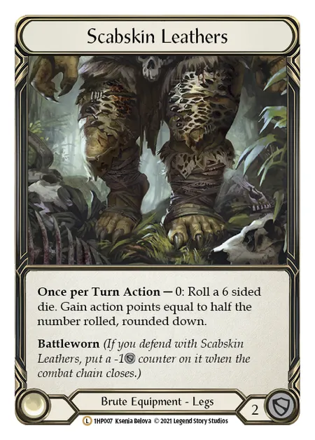 (1HP007) Flesh & Blood TCG History Pack 1 Single: Scabskin Leathers (Regular) Legendary