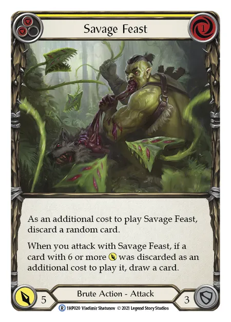 (1HP020) Flesh & Blood TCG History Pack 1 Single: Savage Feast (Yellow) (Regular) Rare