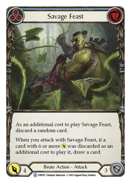 (1HP021) Flesh & Blood TCG History Pack 1 Single: Savage Feast (Blue) (Regular) Rare