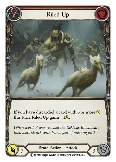 (1HP028) Flesh & Blood TCG History Pack 1 Single: Riled Up (Red) (Regular) Common