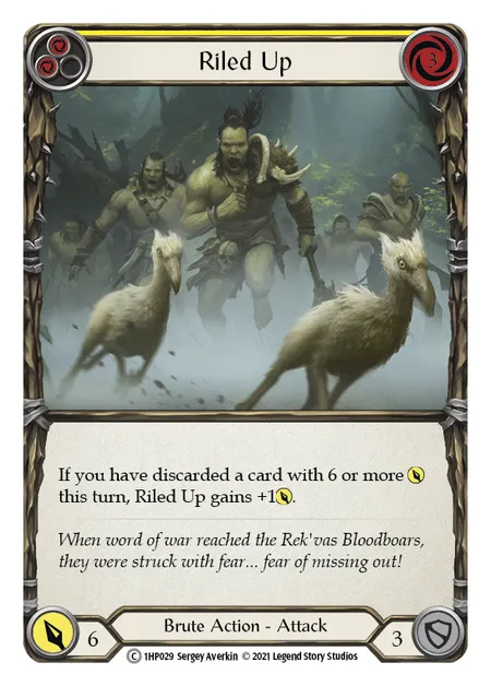 (1HP029) Flesh & Blood TCG History Pack 1 Single: Riled Up (Yelllow) (Regular) Common