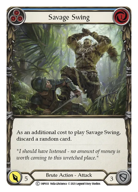 (1HP033) Flesh & Blood TCG History Pack 1 Single: Savage Swing (Blue) (Regular) Common