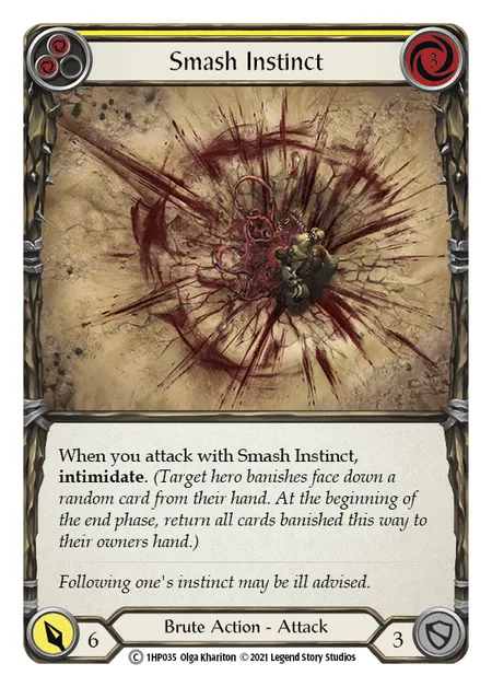 (1HP035) Flesh & Blood TCG History Pack 1 Single: Smash Instinct (Yellow) (Regular) Common