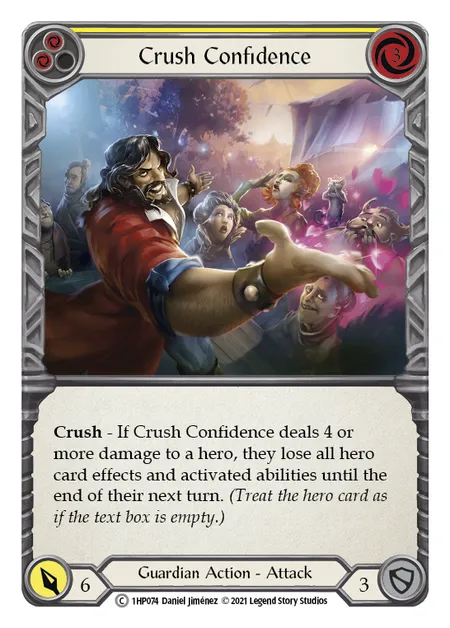 (1HP074) Flesh & Blood TCG History Pack 1 Single: Crush Confidence (Yellow) (Regular) Common