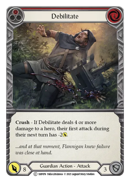 (1HP076) Flesh & Blood TCG History Pack 1 Single: Debilitate (Red) (Regular) Common