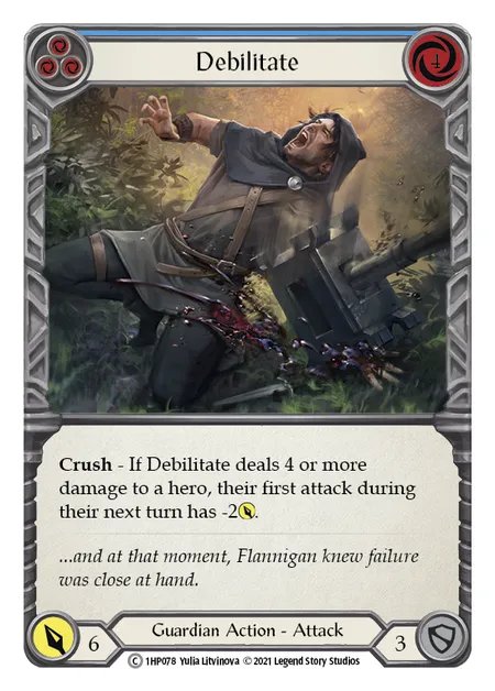 (1HP078) Flesh & Blood TCG History Pack 1 Single: Debilitate (Blue) (Regular) Common