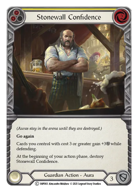 (1HP083) Flesh & Blood TCG History Pack 1 Single: Stonewall Confidence (Yellow) (Regular) Common