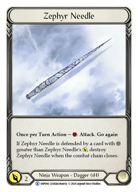 (1HP094) Flesh & Blood TCG History Pack 1 Single: Zephyr Needle (Regular) Rare