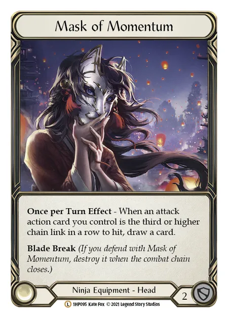 (1HP095) Flesh & Blood TCG History Pack 1 Single: Mask of Momentum (Regular) Legendary