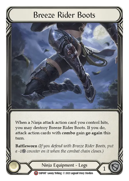 (1HP097) Flesh & Blood TCG History Pack 1 Single: Breeze Rider Boots (Regular) Majestic