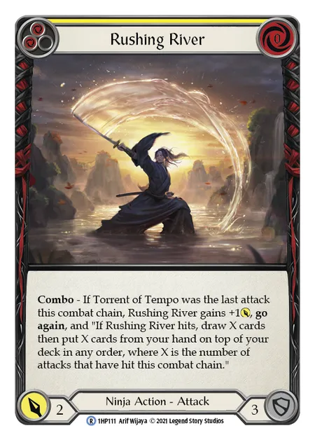 (1HP111) Flesh & Blood TCG History Pack 1 Single: Rushing River (Yellow) (Regular) Rare