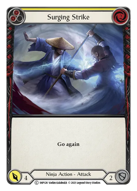 (1HP126) Flesh & Blood TCG History Pack 1 Single: Surging Strike (Yellow) (Regular) Common