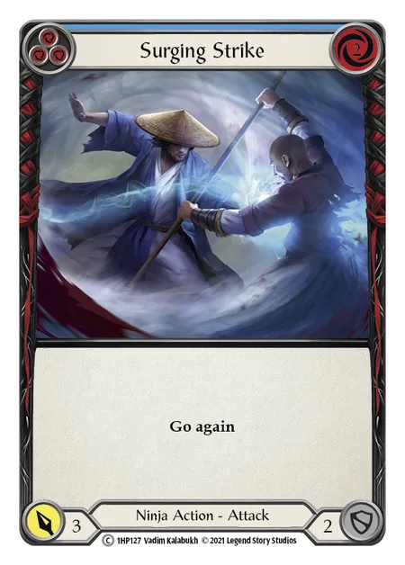 (1HP127) Flesh & Blood TCG History Pack 1 Single: Surging Strike (Blue) (Regular) Common