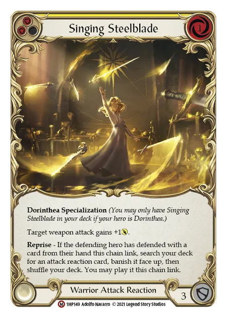 (1HP149) Flesh & Blood TCG History Pack 1 Single: Singing Steelblade (Regular) Majestic