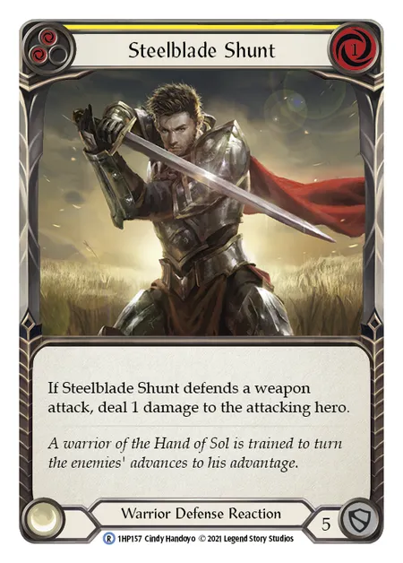 (1HP157) Flesh & Blood TCG History Pack 1 Single: Steelblade Shunt (Yellow) (Regular) Rare