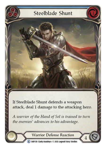 (1HP158) Flesh & Blood TCG History Pack 1 Single: Steelblade Shunt (Blue) (Regular) Rare