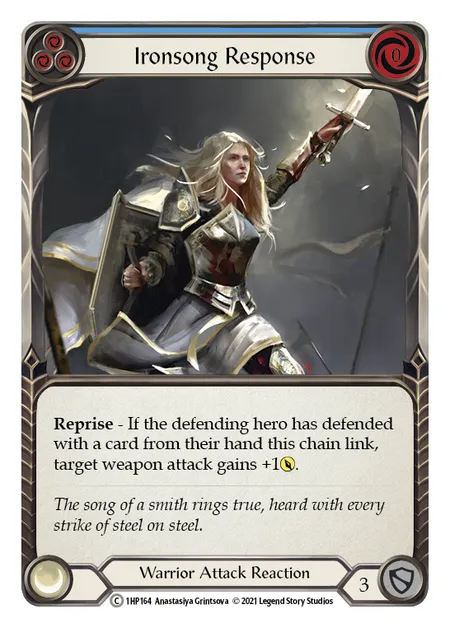 (1HP164) Flesh & Blood TCG History Pack 1 Single: Ironsong Response (Blue) (Regular) Common