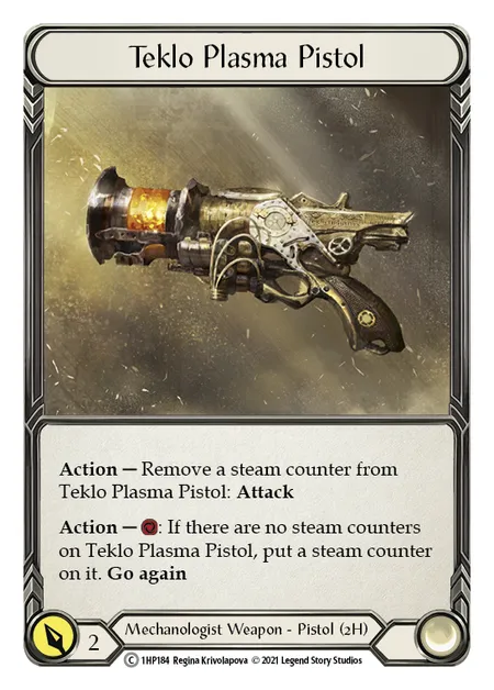 (1HP184) Flesh & Blood TCG History Pack 1 Single: Teklo Plasma Pistol (Regular) Common