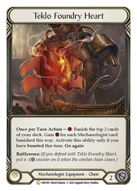 (1HP185) Flesh & Blood TCG History Pack 1 Single: Teklo Foundry Heart (Regular) Legendary