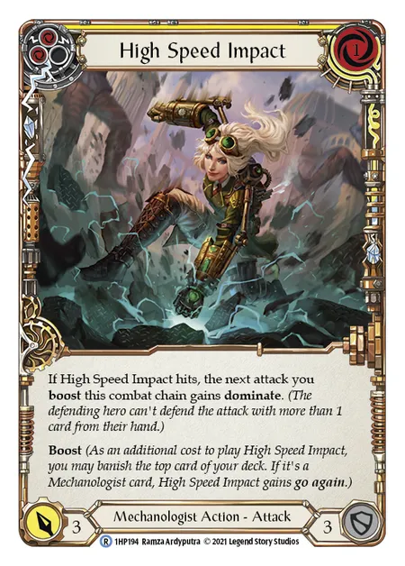 (1HP194) Flesh & Blood TCG History Pack 1 Single: High Speed Impact (Yellow) (Regular) Rare