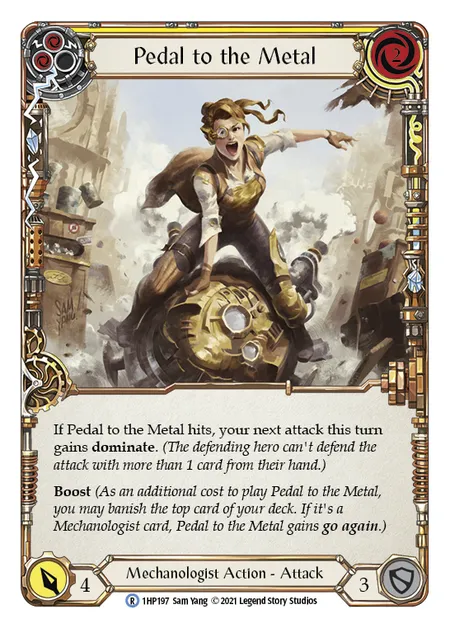 (1HP197) Flesh & Blood TCG History Pack 1 Single: Pedal to the Metal (Yellow) (Regular) Rare