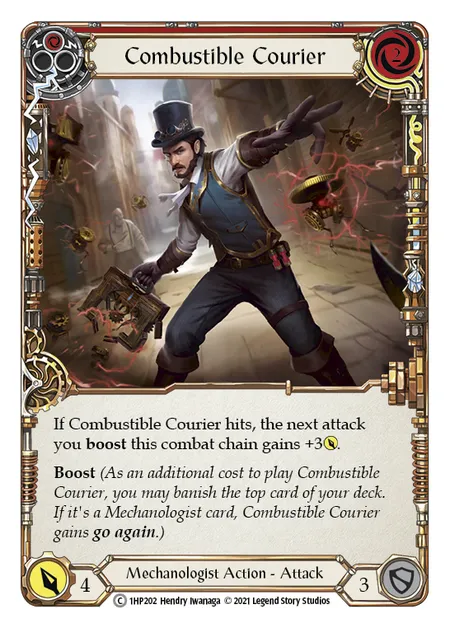 (1HP202) Flesh & Blood TCG History Pack 1 Single: Combustible Courier (Red) (Regular) Common