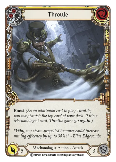 (1HP209) Flesh & Blood TCG History Pack 1 Single: Throttle (Yellow) (Regular) Common