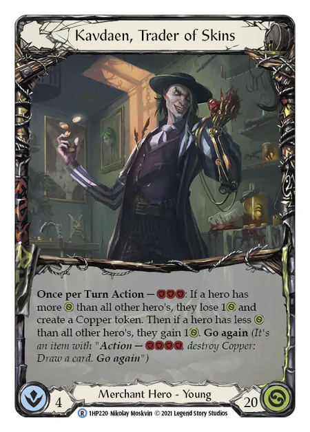 (1HP220) Flesh & Blood TCG History Pack 1 Single: Kavdaen, Trader of Skins (Regular) Rare