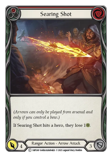 (1HP249) Flesh & Blood TCG History Pack 1 Single: Searing Shot (Red) (Regular) Common