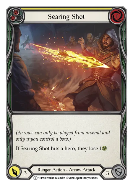 (1HP250) Flesh & Blood TCG History Pack 1 Single: Searing Shot (Yellow) (Regular) Common