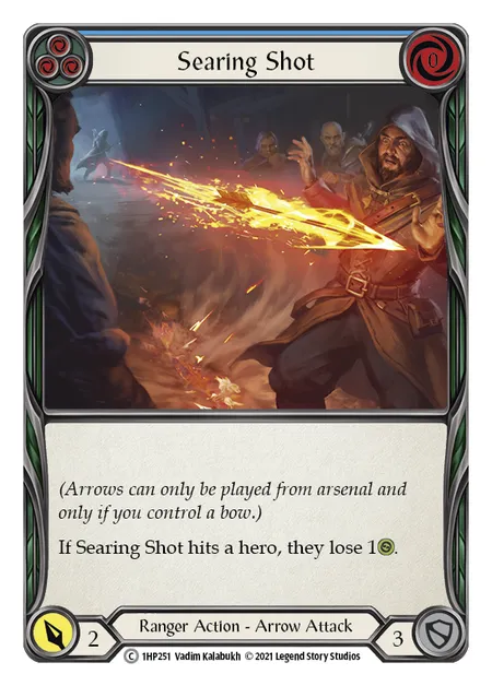 (1HP251) Flesh & Blood TCG History Pack 1 Single: Searing Shot (Blue) (Regular) Common