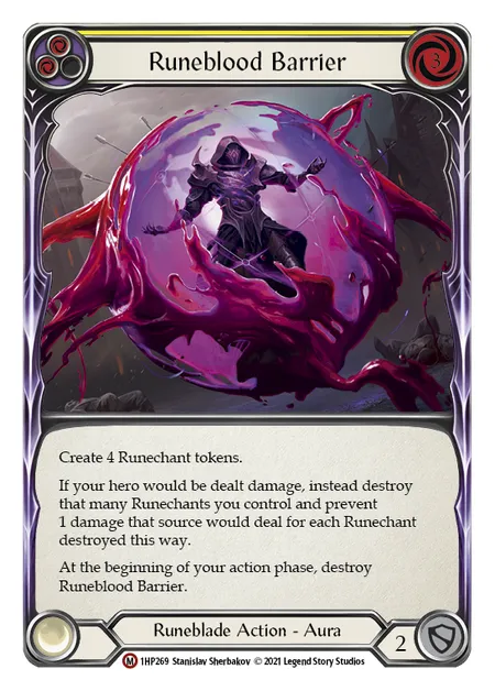 (1HP269) Flesh & Blood TCG History Pack 1 Single: Runeblood Barrier (Regular) Majestic