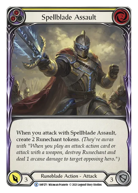 (1HP271) Flesh & Blood TCG History Pack 1 Single: Spellblade Assault (Yellow) (Regular) Rare