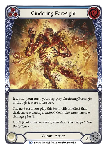 (1HP319) Flesh & Blood TCG History Pack 1 Single: Cindering Foresight (Blue) (Regular) Rare